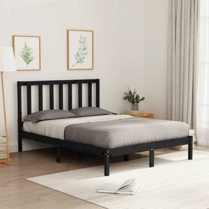 vidaXL, vidaXL Massivholzbett Schwarz 120x200 cm, vidaXL Massivholzbett Schwarz 120x200 cm