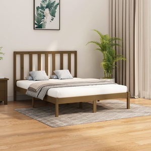 vidaXL, vidaXL Massivholzbett Honigbraun 140x200 cm, 