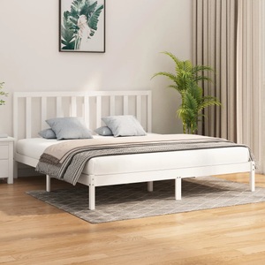 vidaXL, vidaXL Massivholzbett Weiß 180x200 cm 6FT Super King, 