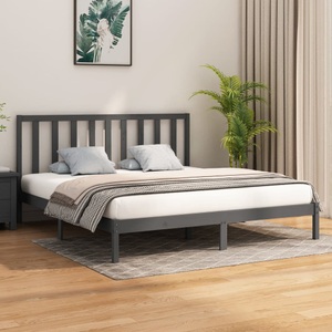 vidaXL, vidaXL Massivholzbett Grau 180x200 cm 6FT Super King, 