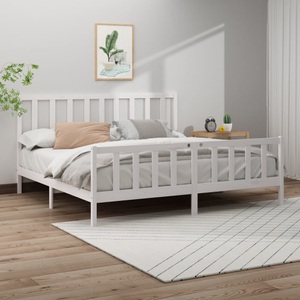 vidaXL, vidaXL Massivholzbett Weiß Kiefer 180x200 cm 6FT Super King