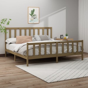 vidaXL, vidaXL Massivholzbett Honigbraun Kiefer 200x200 cm