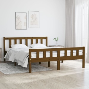 vidaXL, vidaXL Massivholzbett Honigbraun 120x190 cm 4FT Small Double, 