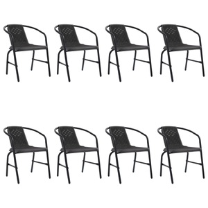 vidaXL, vidaXL Gartenstühle 8 Stk. Rattan-Optik Kunststoff und Stahl 110 kg, vidaXL Gartenstühle 8 Stk. Rattan-Optik Kunststoff und Stahl 110 kg