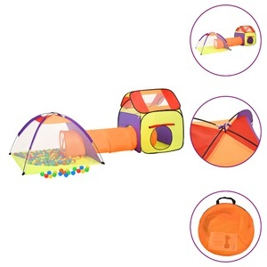 vidaXL, vidaXL Spielzelt mit 250 Bällen Mehrfarbig 338x123x111 cm, vidaXL Spielzelt mit 250 Bällen Mehrfarbig 338x123x111 cm