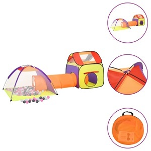vidaXL, vidaXL Spielzelt mit 250 Bällen Mehrfarbig 338x123x111 cm, vidaXL Spielzelt mit 250 Bällen Mehrfarbig 338x123x111 cm