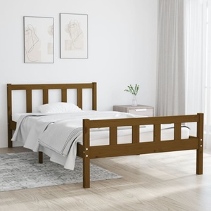 vidaXL, vidaXL Massivholzbett Honigbraun 90x200 cm, 