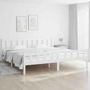 vidaXL, vidaXL Massivholzbett Weiß 160x200 cm