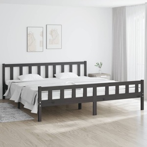 vidaXL, vidaXL Massivholzbett Grau 180x200 cm 6FT Super King
