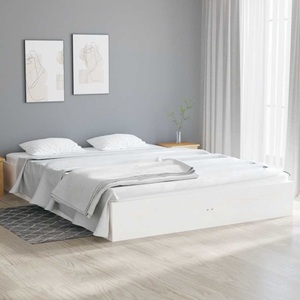 vidaXL, vidaXL Massivholzbett Weiß 120x190 cm 4FT Small Double