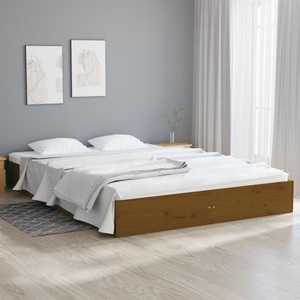 vidaXL Massivholzbett Honigbraun 150x200 cm 5FT King Size