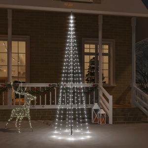 vidaXL, vidaXL LED-Weihnachtsbaum für Fahnenmast Kaltweiß 310 LEDs 300 cm, vidaXL LED-Weihnachtsbaum für Fahnenmast Kaltweiß 310 LEDs 300 cm