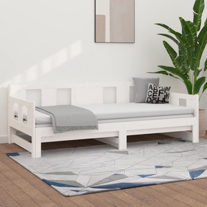 vidaXL, vidaXL Tagesbett Ausziehbar Weiß Massivholz Kiefer 2x(90x190) cm