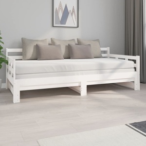 vidaXL, vidaXL Tagesbett Ausziehbar Weiß Massivholz Kiefer 2x(90x200) cm