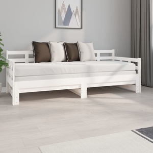 vidaXL, vidaXL Tagesbett Ausziehbar Weiß Massivholz Kiefer 2x(80x200) cm