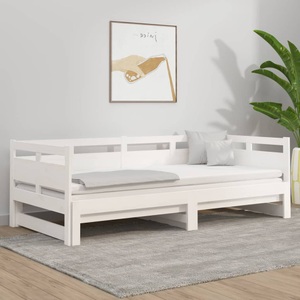 vidaXL, vidaXL Tagesbett Ausziehbar Weiß Massivholz Kiefer 2x(90x190) cm