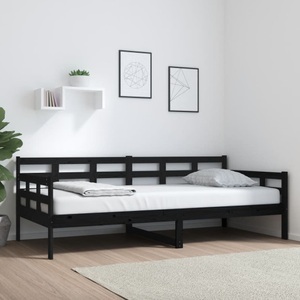 vidaXL, vidaXL Tagesbett Schwarz Massivholz Kiefer 90x200 cm, vidaXL Tagesbett Schwarz Massivholz Kiefer 90x200 cm