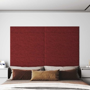 vidaXL, vidaXL Wandpaneele 12 Stk. Weinrot 90x15 cm Stoff 1,62 m²