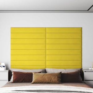 vidaXL, vidaXL Wandpaneele 12 Stk. Dunkelgelb 90x15 cm Stoff 1,62 m², vidaXL Wandpaneele 12 Stk. Hellgelb 90x15 cm Stoff 1,62 m²