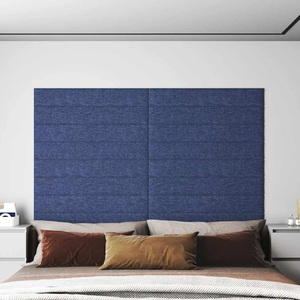 vidaXL, vidaXL Wandpaneele 12 Stk. Blau 90x15 cm Stoff 1,62 m²