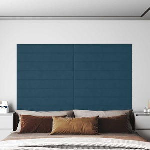 vidaXL, vidaXL Wandpaneele 12 Stk. Blau 90x15 cm Samt 1,62 m²