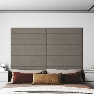 vidaXL, vidaXL Wandpaneele 12 Stk. Hellgrau 90x15 cm Samt 1,62 m²