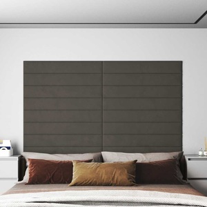 vidaXL, vidaXL Wandpaneele 12 Stk. Dunkelgrau 90x15 cm Samt 1,62 m²