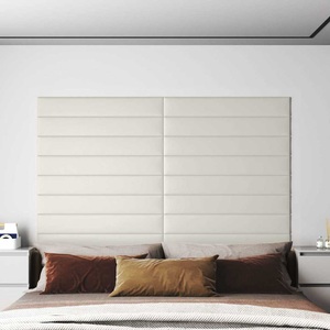 vidaXL, vidaXL Wandpaneele 12 Stk. Creme 90x15 cm Samt 1,62 m²