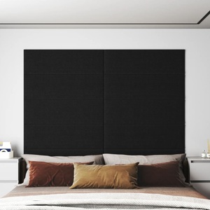 vidaXL, vidaXL Wandpaneele 12 Stk. Schwarz 90x30 cm Stoff 3,24 m², vidaXL Wandpaneele 12 Stk. Schwarz 90x30 cm Stoff 3,24 m²