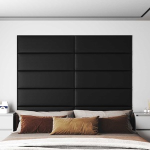vidaXL, vidaXL Wandpaneele 12 Stk. Schwarz 90x30 cm Kunstleder 3,24 m?