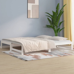 vidaXL, vidaXL Tagesbett Ausziehbar Weiß 2x(90x190) cm Massivholz Kiefer