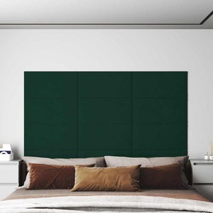 vidaXL, vidaXL Wandpaneele 12 Stk. Dunkelgrün 60x30 cm Samt 2,16 m²