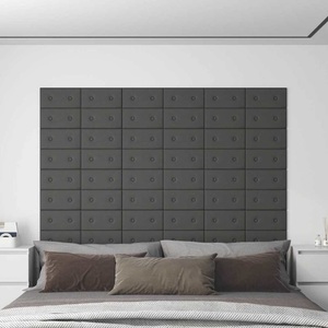 vidaXL, vidaXL Wandpaneele 12 Stk. Grau 30x15 cm Kunstleder 0,54 m²