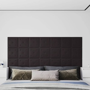 vidaXL, vidaXL Wandpaneele 12 Stk. Schwarz 30x30 cm Kunstleder 1,08 m²