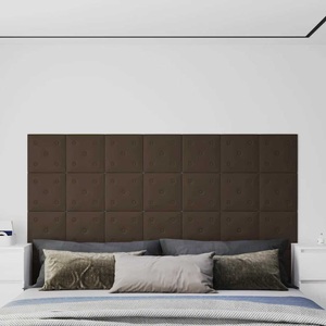 vidaXL, vidaXL Wandpaneele 12 Stk. Braun 30x30 cm Kunstleder 1,08 m²