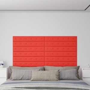 vidaXL, vidaXL Wandpaneele 12 Stk. Rot 90x15 cm Kunstleder 1,62 m², 