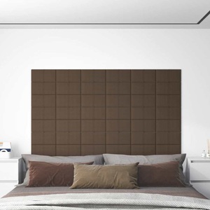 vidaXL, vidaXL Wandpaneele 12 Stk. Braun 30x15 cm Stoff 0,54 m²