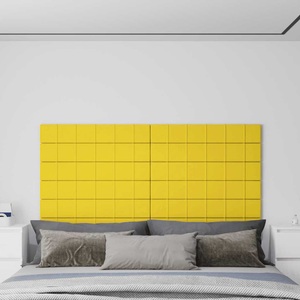 vidaXL, vidaXL Wandpaneele 12 Stk. Gelb 90x15 cm Stoff 1,62 m²