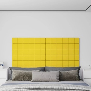 vidaXL, vidaXL Wandpaneele 12 Stk. Gelb 90x15 cm Stoff 1,62 m², vidaXL Wandpaneele 12 Stk. Hellgelb 90x15 cm Stoff 1,62 m²