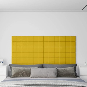 vidaXL, vidaXL Wandpaneele 12 Stk. Gelb 90x15 cm Samt 1,62 m²