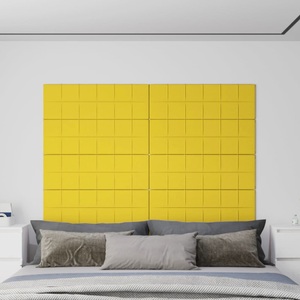 vidaXL, vidaXL Wandpaneele 12 Stk. Gelb 90x30 cm Stoff 3,24 m², 