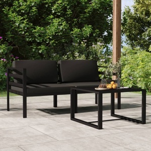 vidaXL, vidaXL 3-tlg. Garten-Lounge-Set mit Kissen Aluminium Anthrazit