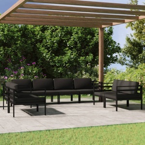 vidaXL, vidaXL 8-tlg. Garten-Lounge-Set mit Kissen Aluminium Anthrazit