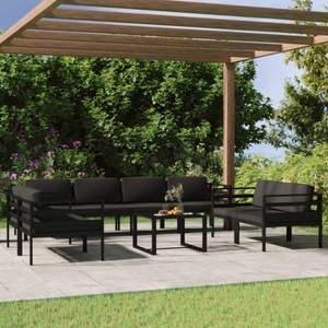 vidaXL, vidaXL 9-tlg. Garten-Lounge-Set mit Kissen Aluminium Anthrazit