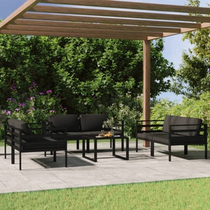 vidaXL, vidaXL 7-tlg. Garten-Lounge-Set mit Kissen Aluminium Anthrazit, vidaXL 7-tlg. Garten-Lounge-Set mit Kissen Aluminium Anthrazit