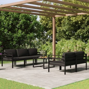vidaXL, vidaXL 6-tlg. Garten-Lounge-Set mit Kissen Aluminium Anthrazit