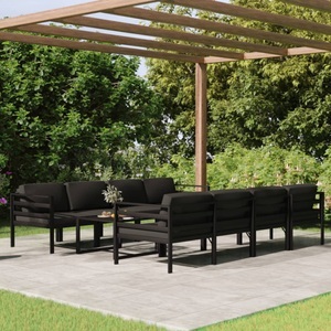 vidaXL, vidaXL 9-tlg. Garten-Lounge-Set mit Kissen Aluminium Anthrazit