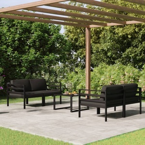 vidaXL, vidaXL 5-tlg. Garten-Lounge-Set mit Kissen Aluminium Anthrazit