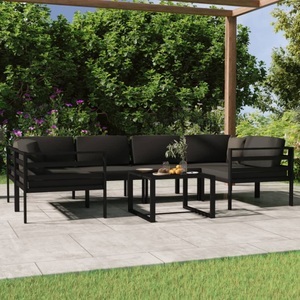 vidaXL, vidaXL 7-tlg. Garten-Lounge-Set mit Kissen Aluminium Anthrazit