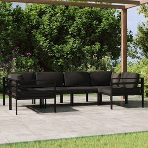 vidaXL, vidaXL 6-tlg. Garten-Lounge-Set mit Kissen Aluminium Anthrazit